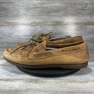Sperry Men's Top-Sider Original 2 Eye Boat Brown Leather Shoes Size 14